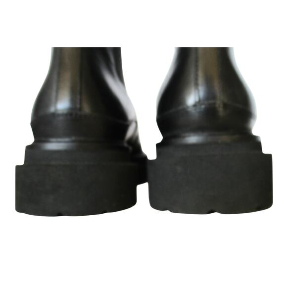 New SEYCHELLES Black Leather Lug Sole Chelsea Ankle Boots Women Sz 8 - Picture 9 of 12